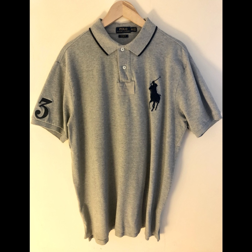 POLO Ralph Lauren Gray Custom Fit Shirt XXL